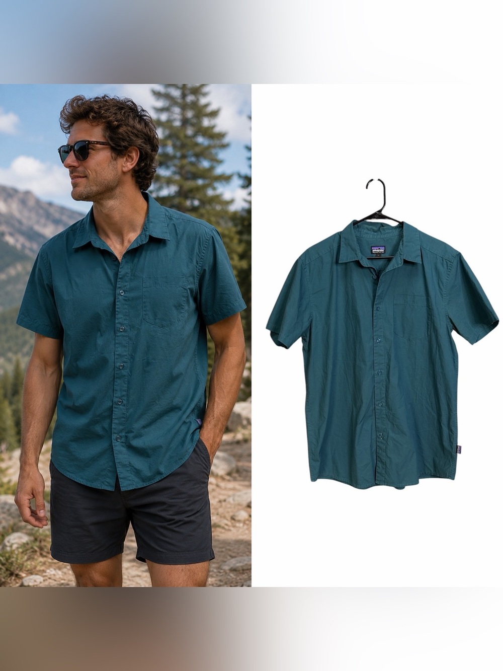 Patagonia Men's Fezzman Shirt in Teal Size Large